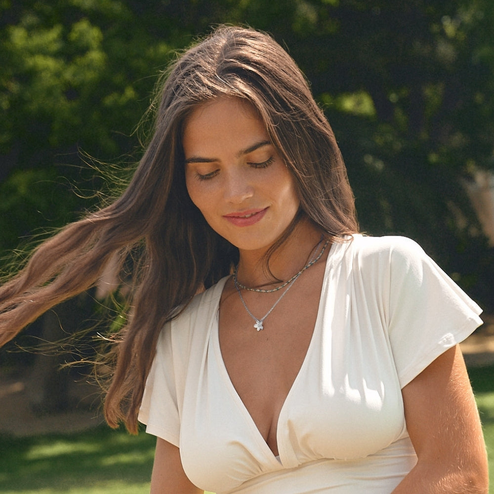 Blooming Silver-Tone Flower Necklace