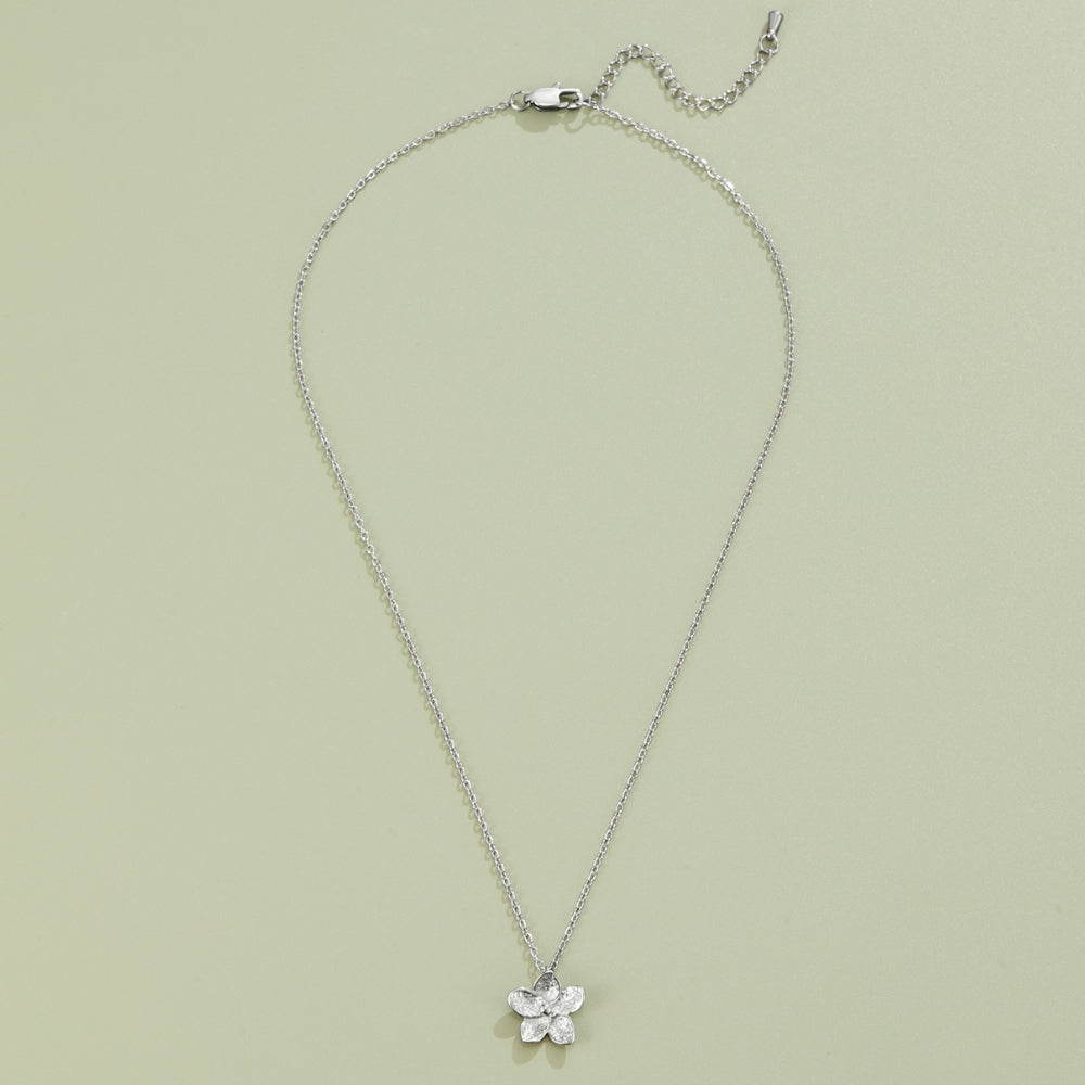 Blooming Silver-Tone Flower Necklace