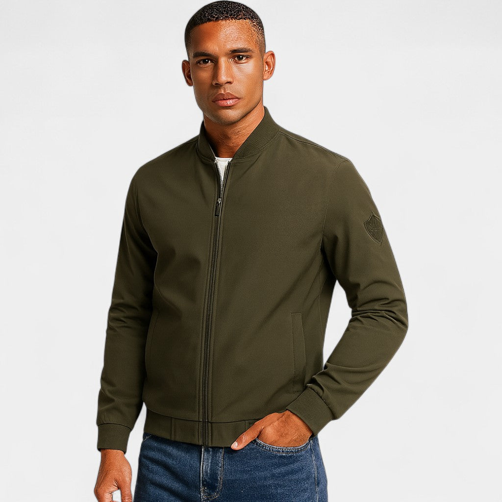Men's Slim Fit Jacket – Stand Collar in a Plain Colour