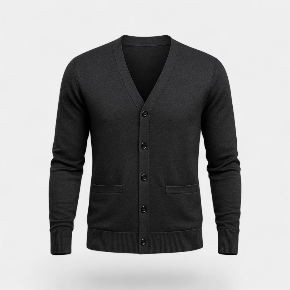 Men's Cotton Cardigan – Slim Fit Button Through V-Neck