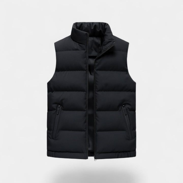 Men's Quilted Body Warmer – Slim Fit Stand Collar