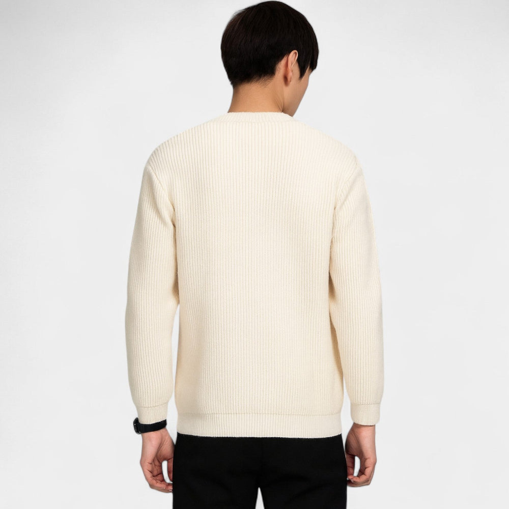 Men's Slim Fit Knit Cardigan – Low V Neck Opening
