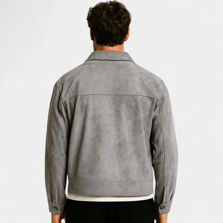 Men's Suede Jacket – Cotton Lined Multi Pocket Design
