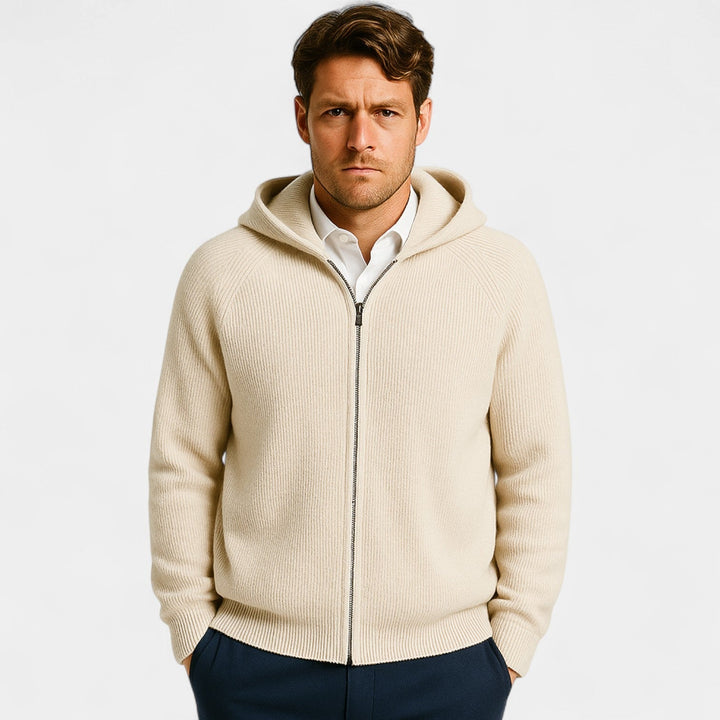 Men's Oversized Wool Knit Cardigan – Open Front Drape