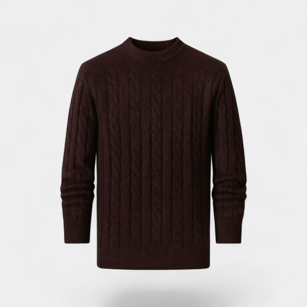 Men's Mink Wool Jumper – Crew Neck Winter Knit
