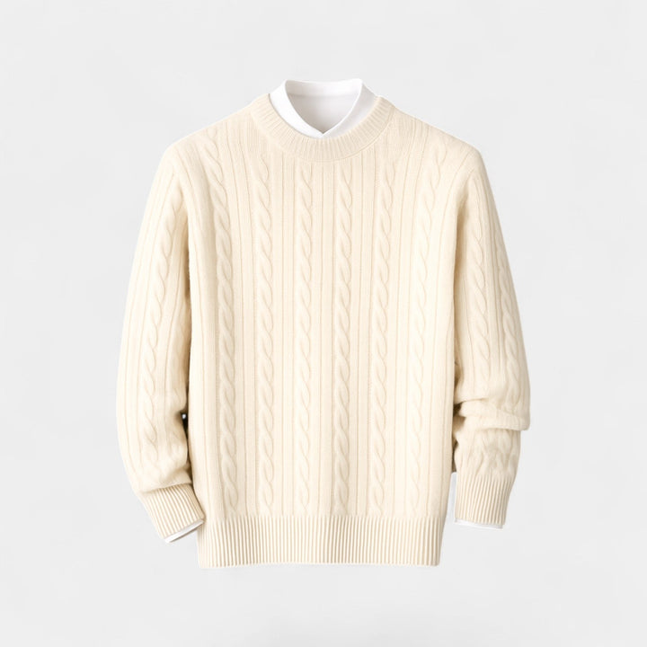 Men's Mink Wool Jumper – Crew Neck Winter Knit