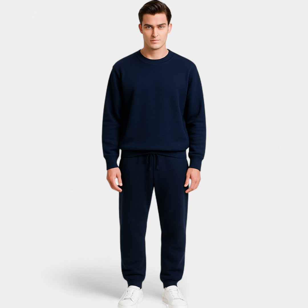 Men's Cotton Tracksuit Set – Minimal Crew Neck Two-Piece