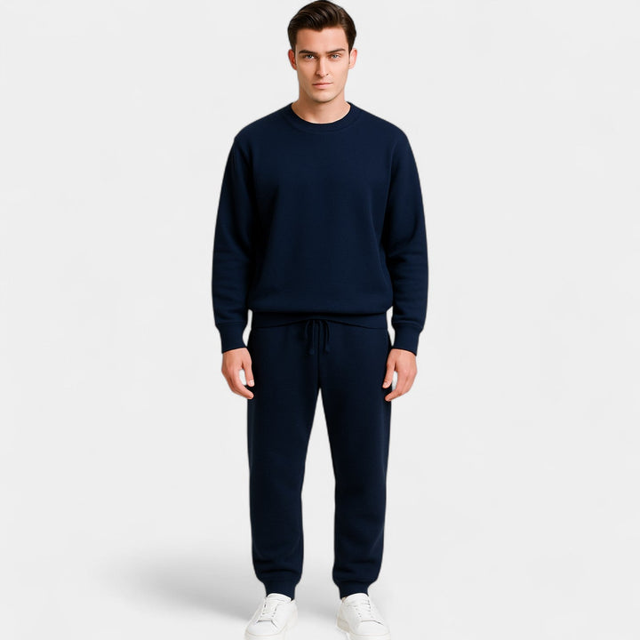 Men's Cotton Tracksuit Set – Minimal Crew Neck Two-Piece