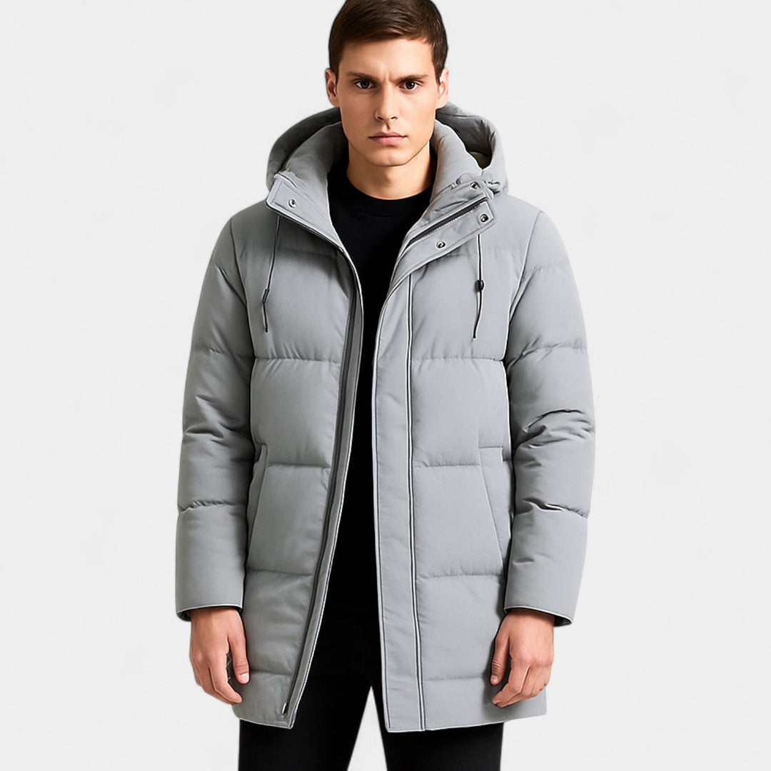 Men's Quilted Cotton Parka – Hooded Winter Jacket