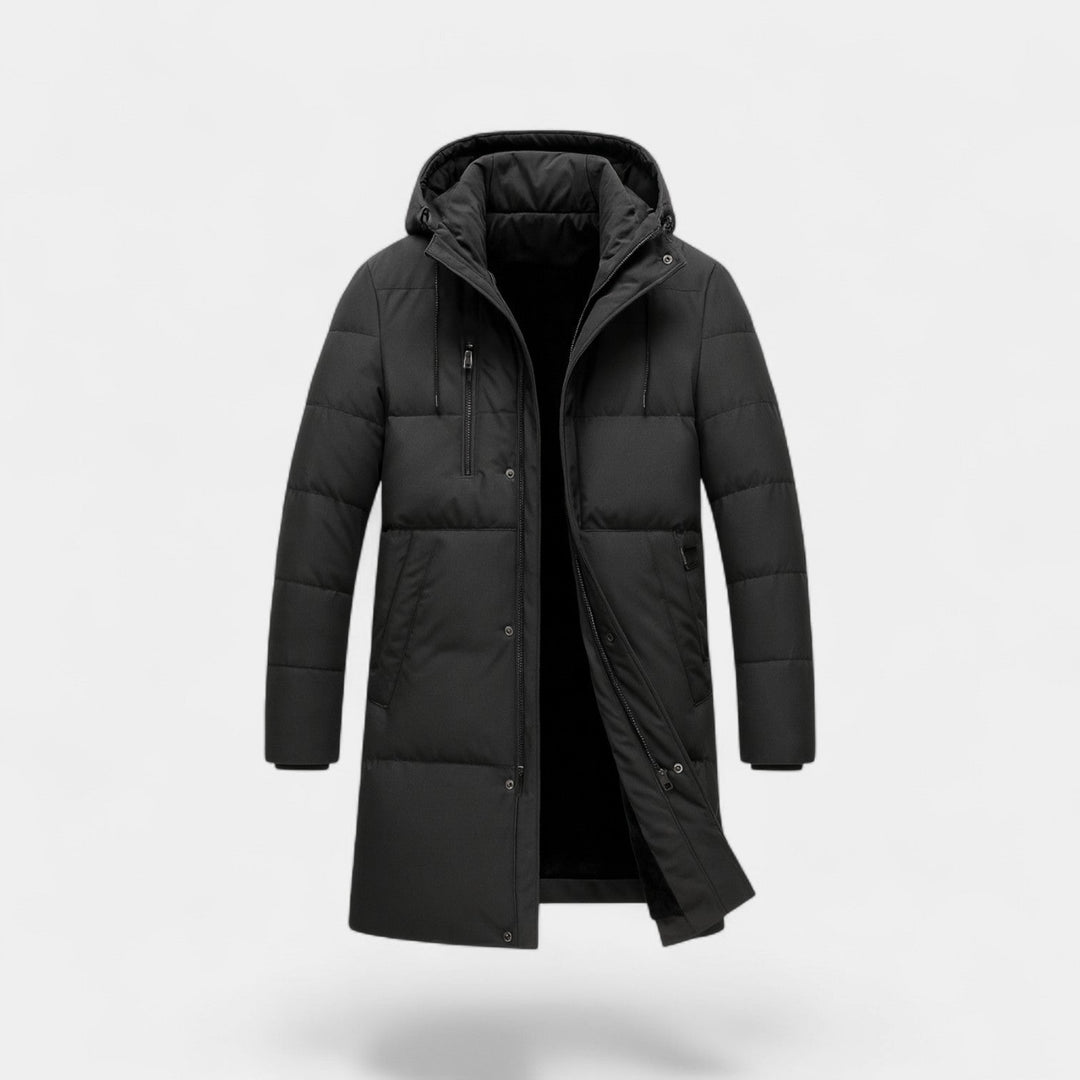 Men's Quilted Cotton Parka – Hooded Winter Jacket