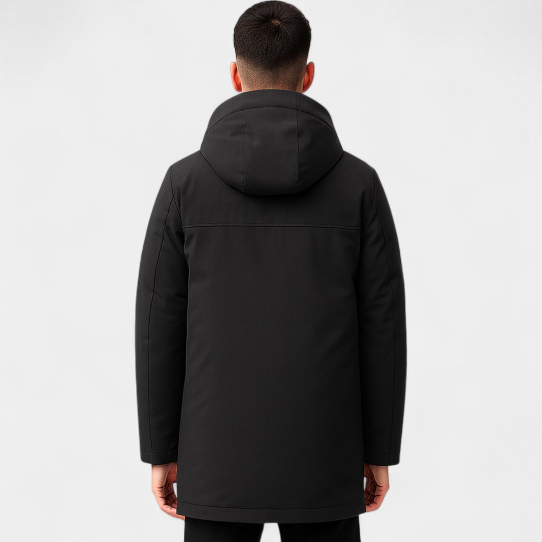 Men's Quilted Cotton Parka – Velvet Lined with Hood