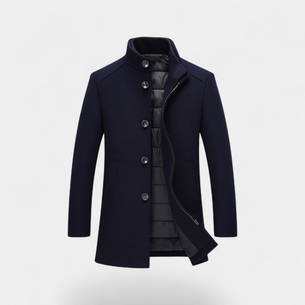 Men's Trench Parka – Stand Collar and Removable Gilet