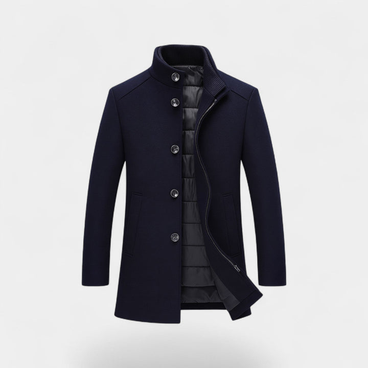 Men's Trench Parka – Stand Collar and Removable Gilet