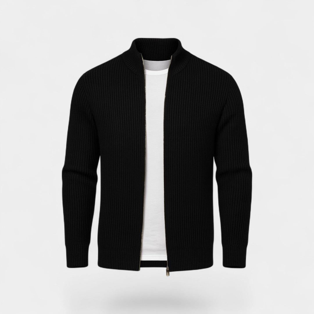Men's Knitted Cardigan – Slim Fit Open Front Style