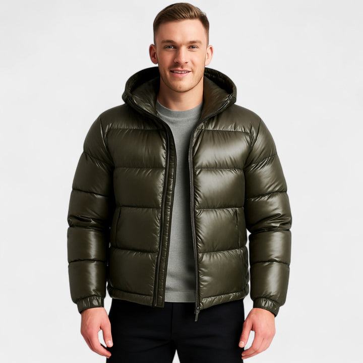 Men's Hooded Down Jacket – Insulated Winter Puffer