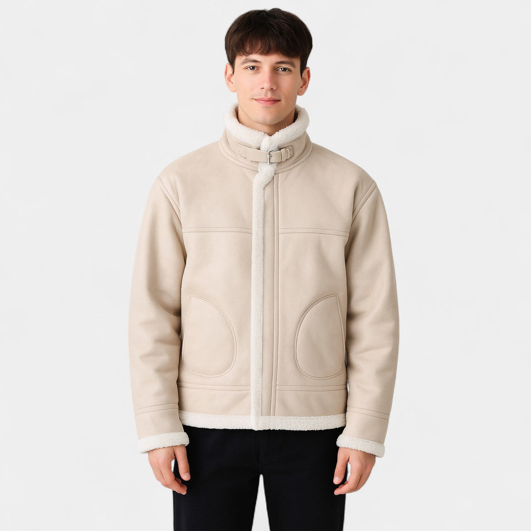 Men's Thick Lamb Cashmere Jacket – Classic Lapel Collar
