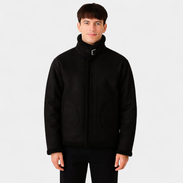 Men's Thick Lamb Cashmere Jacket – Classic Lapel Collar