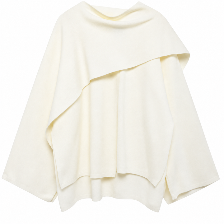 Women's Cloak Style Coat – Relaxed Draped Silhouette