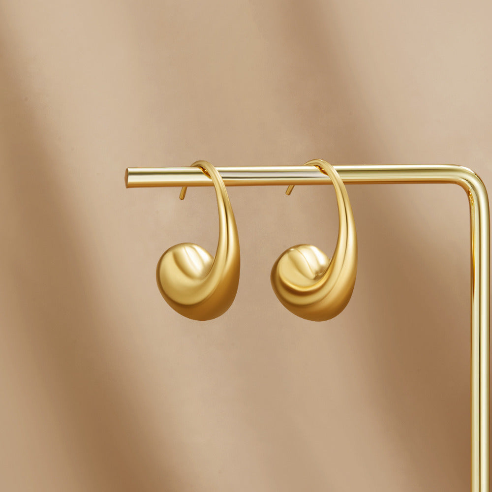 Bold Gold-Tone Teardrop Earrings