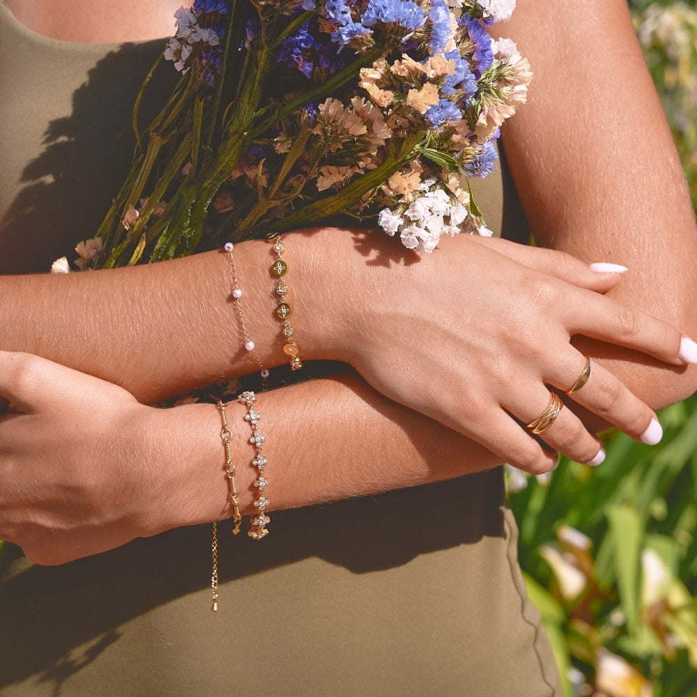 Clustered Crystal Blossom Bracelet