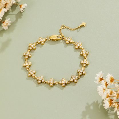 Clustered Crystal Blossom Bracelet