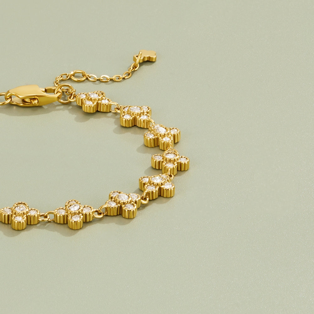 Clustered Crystal Blossom Bracelet