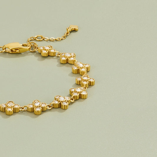 Clustered Crystal Blossom Bracelet