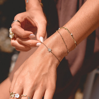 Elara Gold-Tone Crystal Bloom Bracelet