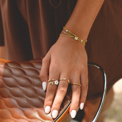Elara Gold-Tone Crystal Bloom Bracelet