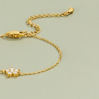 Elara Gold-Tone Crystal Bloom Bracelet