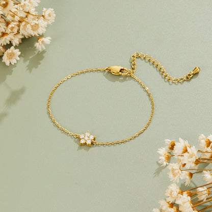Elara Gold-Tone Crystal Bloom Bracelet
