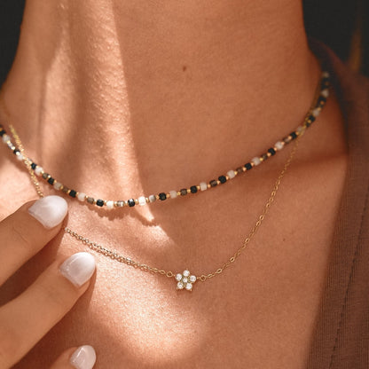 Elara Crystal Bloom Gold-Tone Necklace