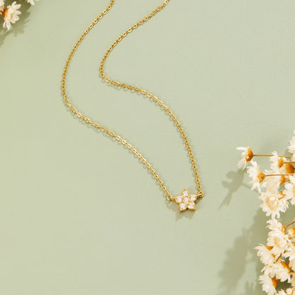 Elara Crystal Bloom Gold-Tone Necklace
