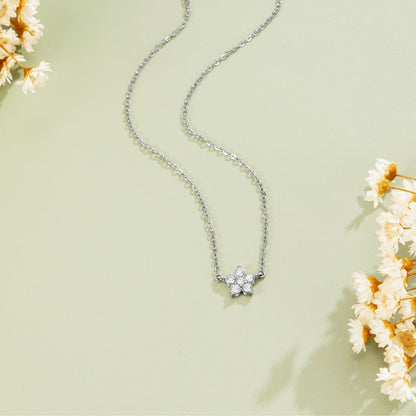 Elara Crystal Bloom Silver-Tone Necklace
