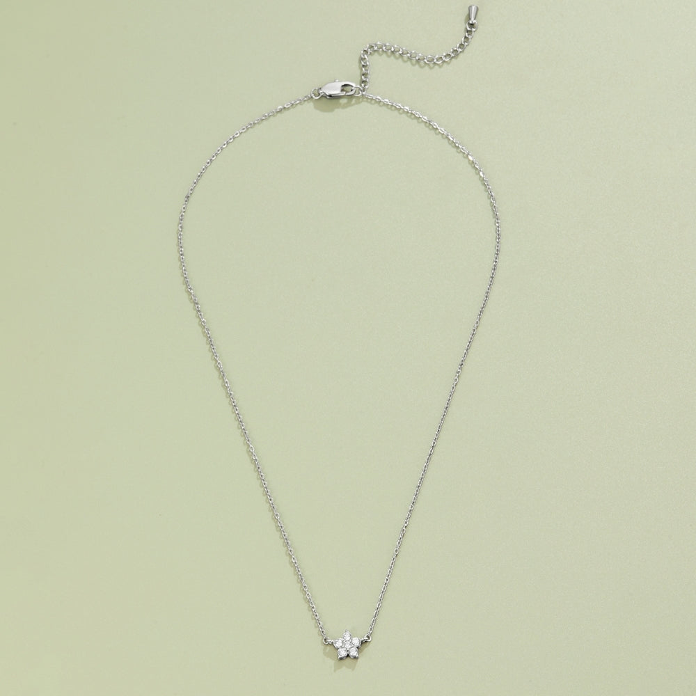 Elara Crystal Bloom Silver-Tone Necklace