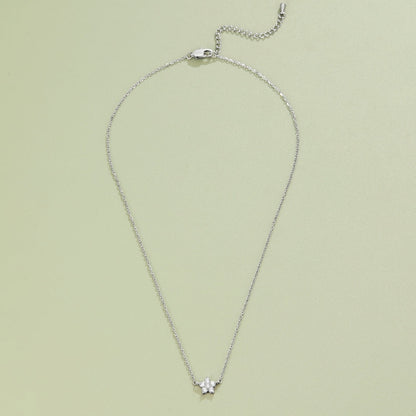 Elara Crystal Bloom Silver-Tone Necklace
