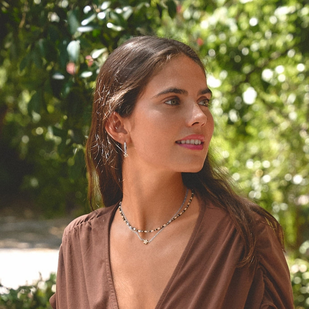 Elara Crystal Bloom Silver-Tone Necklace