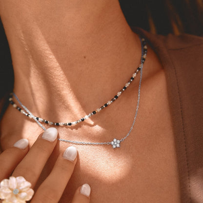 Elara Crystal Bloom Silver-Tone Necklace