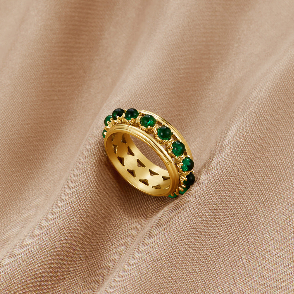 Emerald Green Crystal Ring