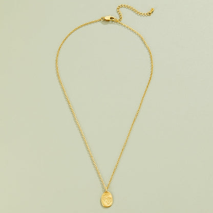 Engraved Wildflower Gold-Tone Necklace