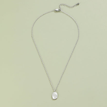 Engraved Wildflower Silver-Tone Necklace