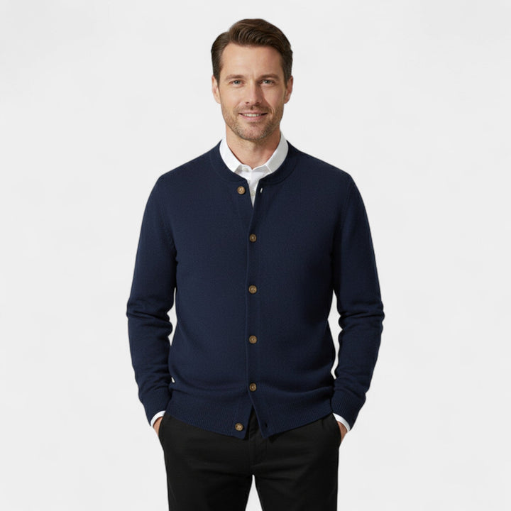 Men's Pure Cashmere Cardigan – Buttoned V Neck Knit