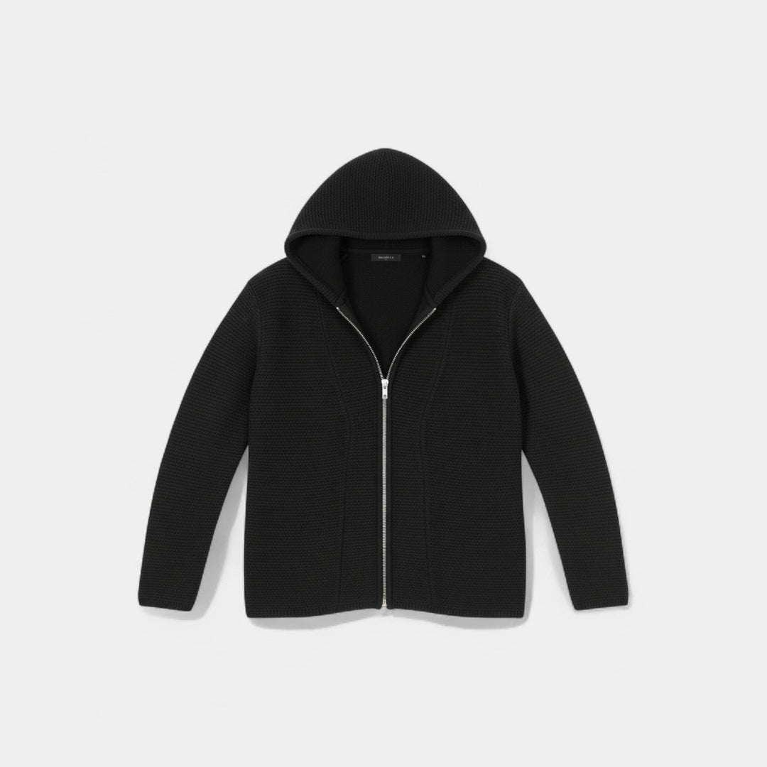 Men's Hooded Cardigan – Double Zip in Technical Fabric