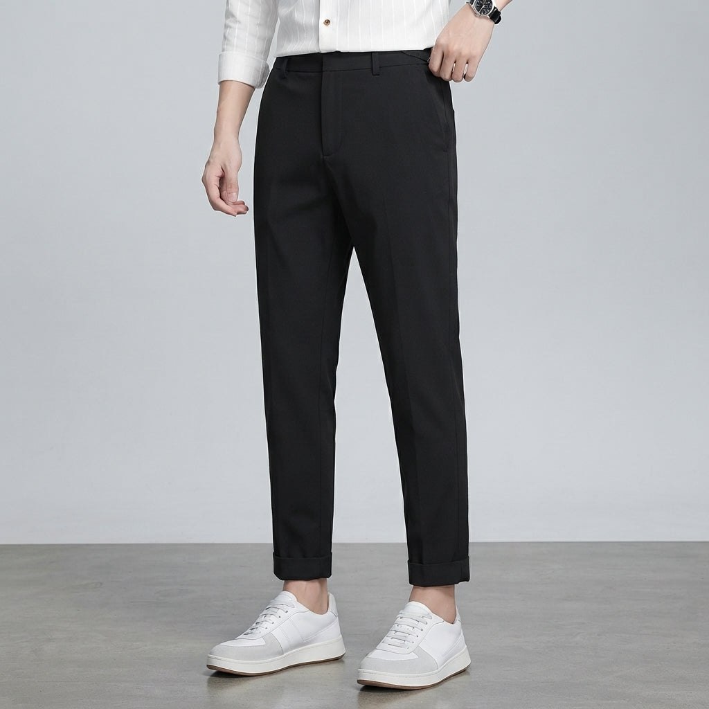 Men's Slim Fit High Waist Trouser – Modern Pleated Front