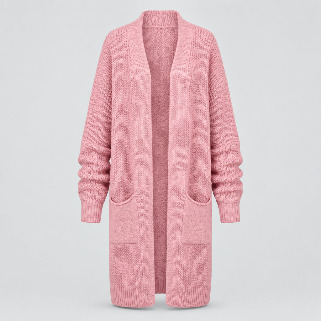 Men's Cardigan Sweater – Knit Cotton Blend, Loose Fit, Side Pockets