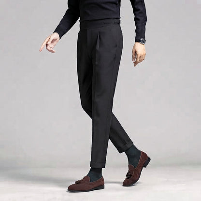 Men's Slim Fit High Waist Trouser – Modern Pleated Front