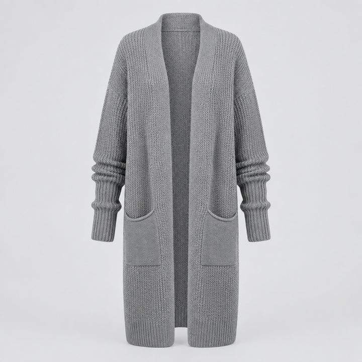 Men's Cardigan Sweater – Knit Cotton Blend, Loose Fit, Side Pockets