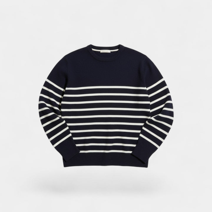 Men's Striped Knit Jumper – Crew Neck in a Loose Fit