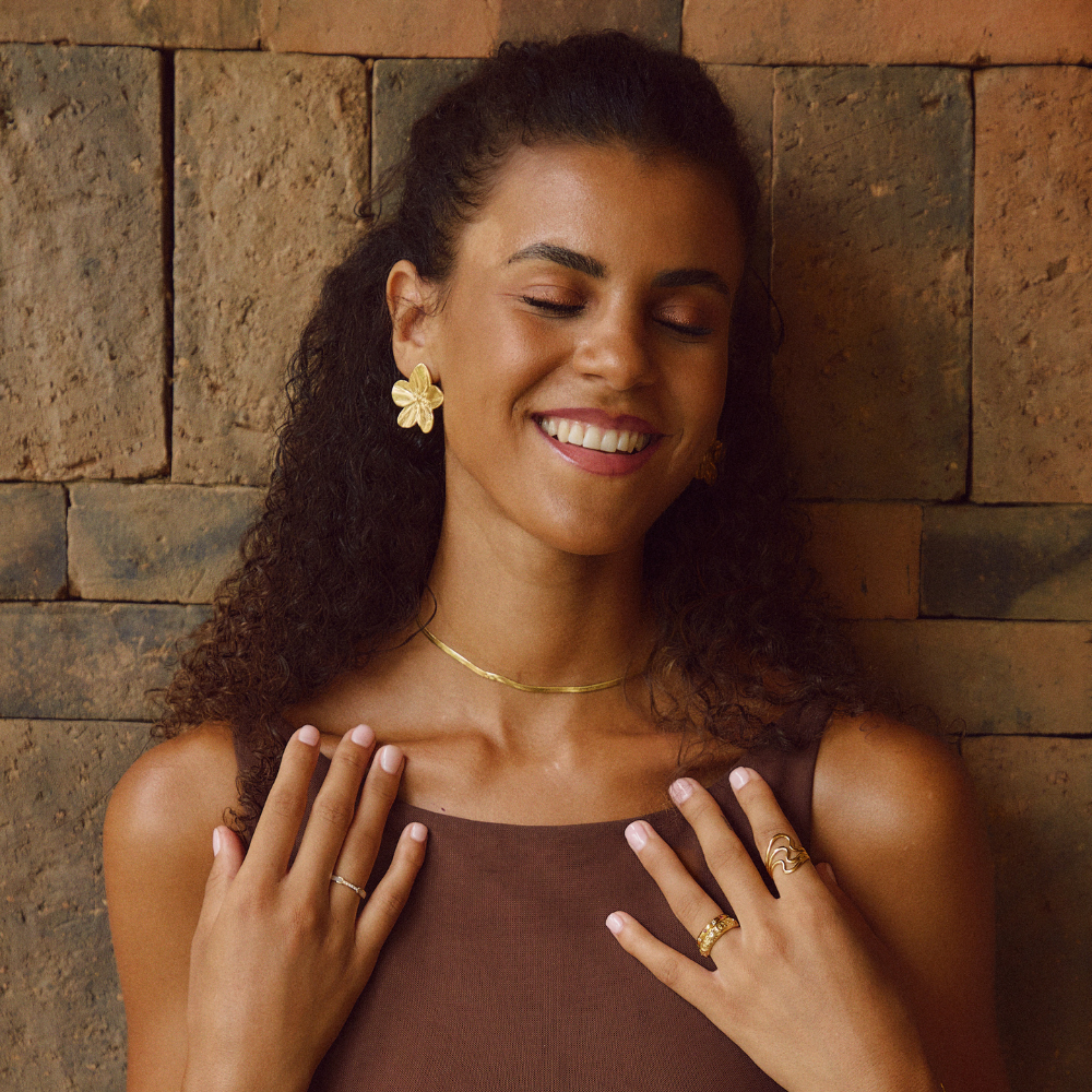 Gold-Tone Blossom Earrings