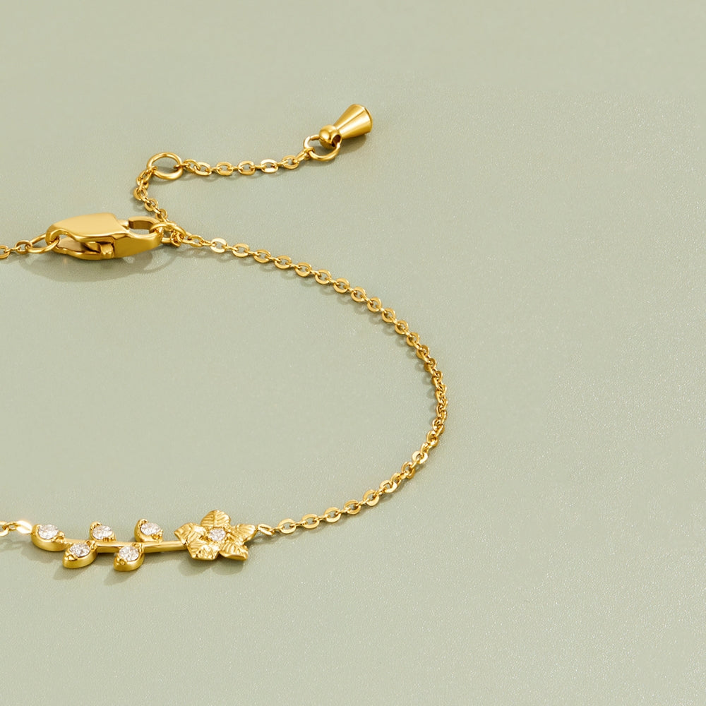 Gold-Tone Crystal Vine Bracelet